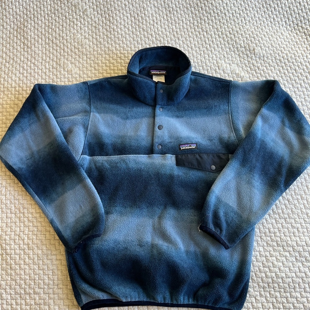 Patagonia Synchilla Blue Fleece Quarter Button Size XS
